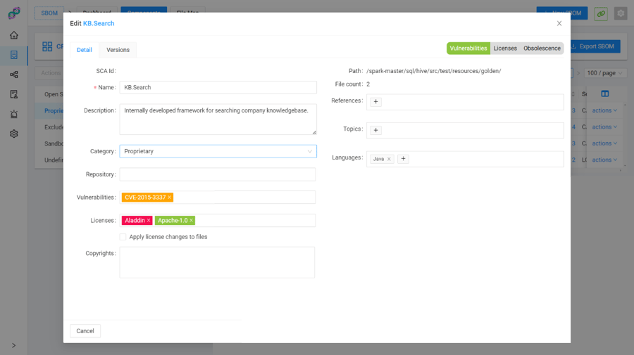 Proprietary components Proprietary components
